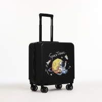 Чемодан детский 31 л (S), отдел на молнии, 4 колеса, цвет чёрный