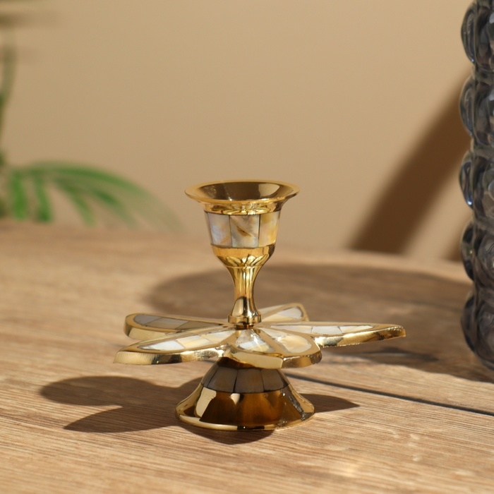Подсвечник Подсвечник "Пятилистник" 8 см, латунь