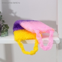 Мочалка для тела Доляна &laquo;Трёхцветная&raquo;, 12&times;45 см, МИКС