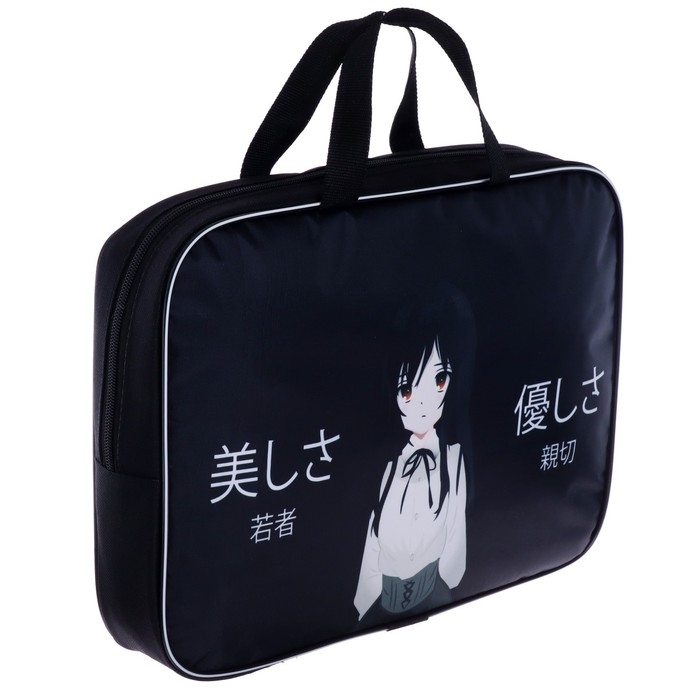 Папка с ручками текстильная А4, 350 х 270 х 70 мм, Calligrata Папка с ручками текстильная А4, 350 х 270 х 70 мм, Calligrata "Девочка Аниме"