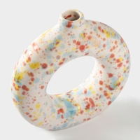 Ваза для цветов керамическая &laquo;Скандинавия&raquo;, 14,2&times;13,3 см, горлышко d=2,5 см, цвет белый