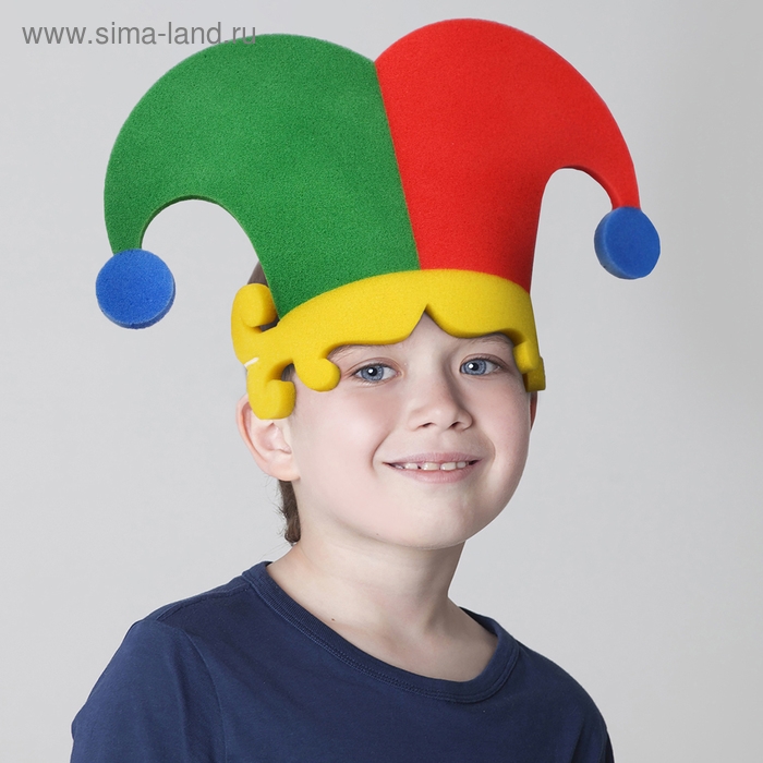 Карнавальная маска &laquo;Колпак скоморох&raquo;, на резинке, поролон