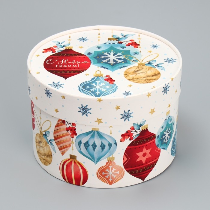 Набор шляпных коробок 3 в 1 &laquo;Яркого Нового года&raquo;, 16 х 10, 14 х 9, 13 х 8,5 см, Новый год