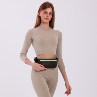 Поясная сумка на молнии, светоотражающие элементы, цвет хаки