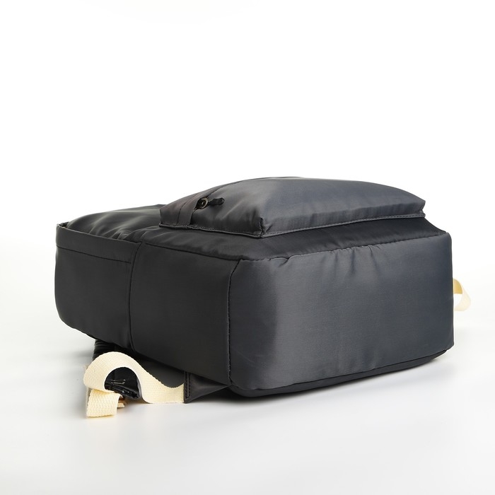 Рюкзак школьный из текстиля на молнии, 2 кармана, цвет чёрный