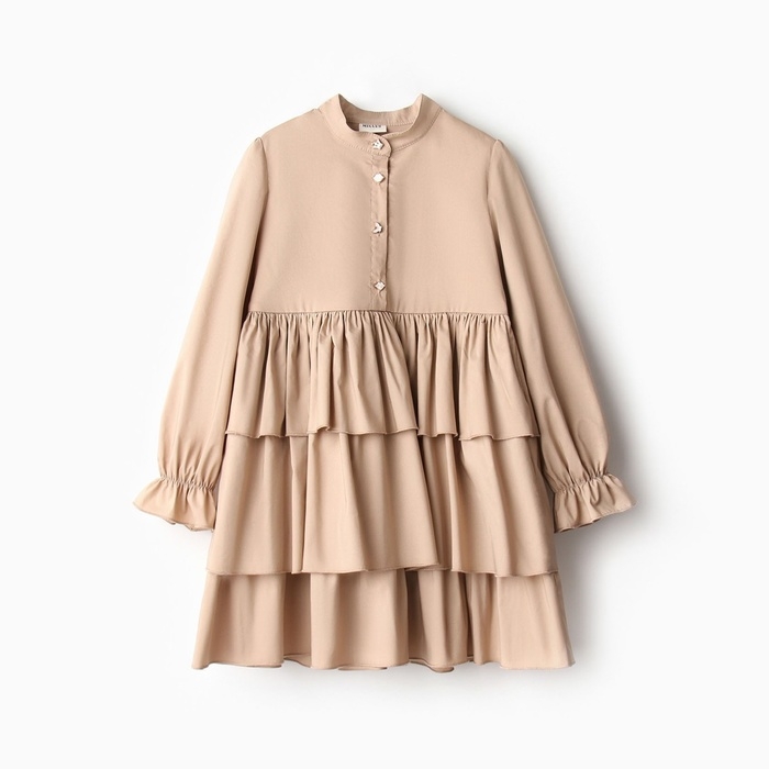 Платье для девочки MINAKU цвет бежевый,  рост 128 см