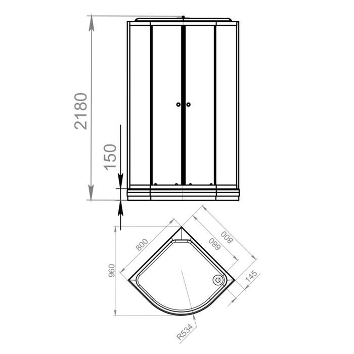 Душевая кабина DOMANI-Spa Delight 88, поддон 15см, черные стенки, тонированное стекло, 80х80 Душевая кабина DOMANI-Spa Delight 88, поддон 15см, черные стенки, тонированное стекло, 80х80
