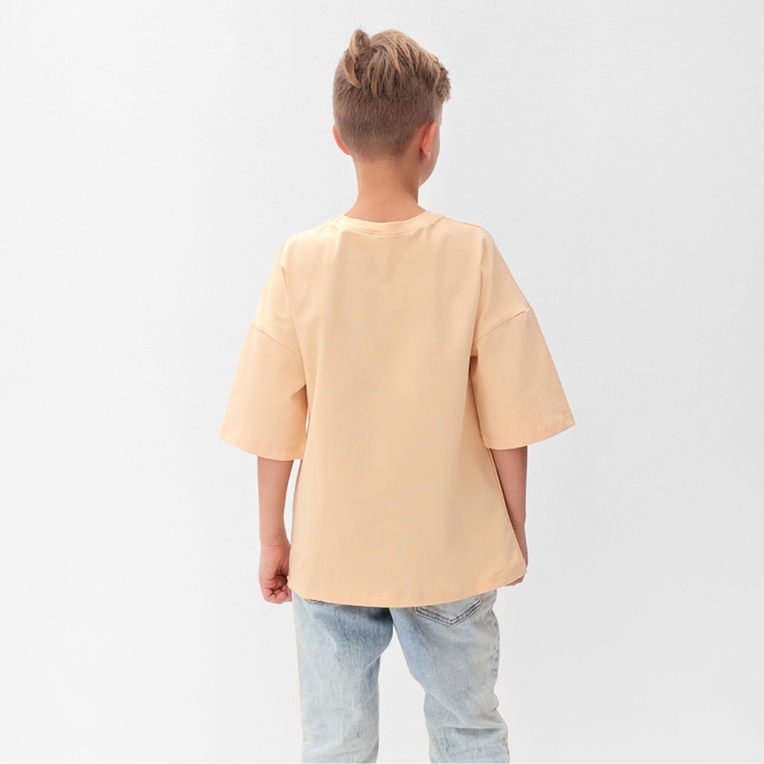 Футболка детская MINAKU:Basic line kids цвет светло-бежевый, рост 122 см