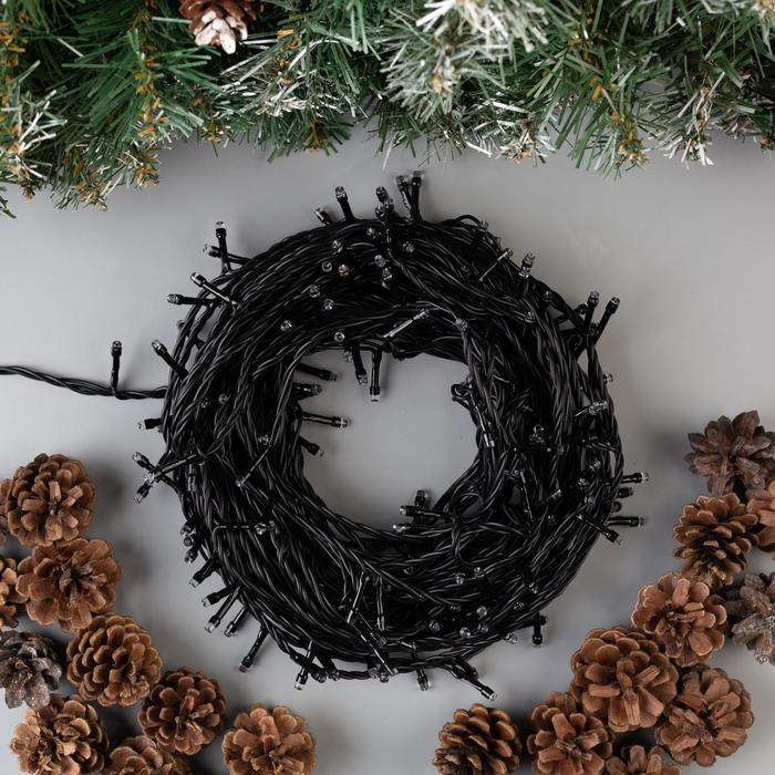 Гирлянда &laquo;Нить&raquo; 20 м, IP44, тёмная нить, 200 LED, свечение красное, 8 режимов, 220 В