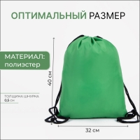 Мешок для обуви на шнурке, цвет белый/зелёный Мешок для обуви на шнурке, цвет белый/зелёный