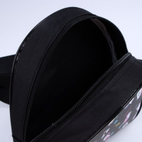 Рюкзак детский для девочки через плечо &laquo;Единорог&raquo;, отдел на молнии, цвет чёрный