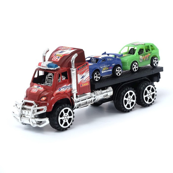 Грузовик инерционный «Автовоз» с двумя машинками, цвета МИКС Грузовик инерционный «Автовоз» с двумя машинками, цвета МИКС