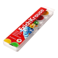 Акварель 6 цветов, ErichKrause Jolly Friends, без кисти, мягкий пластик, европодвес