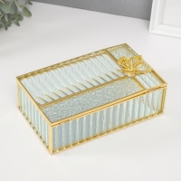 Шкатулка стекло с металлическим каркасом "Бабочка" прямоугольник прозрачная 12.3х20х8,3 см 1052434 Шкатулка стекло с металлическим каркасом "Бабочка" прямоугольник прозрачная 12.3х20х8,3 см 1052434