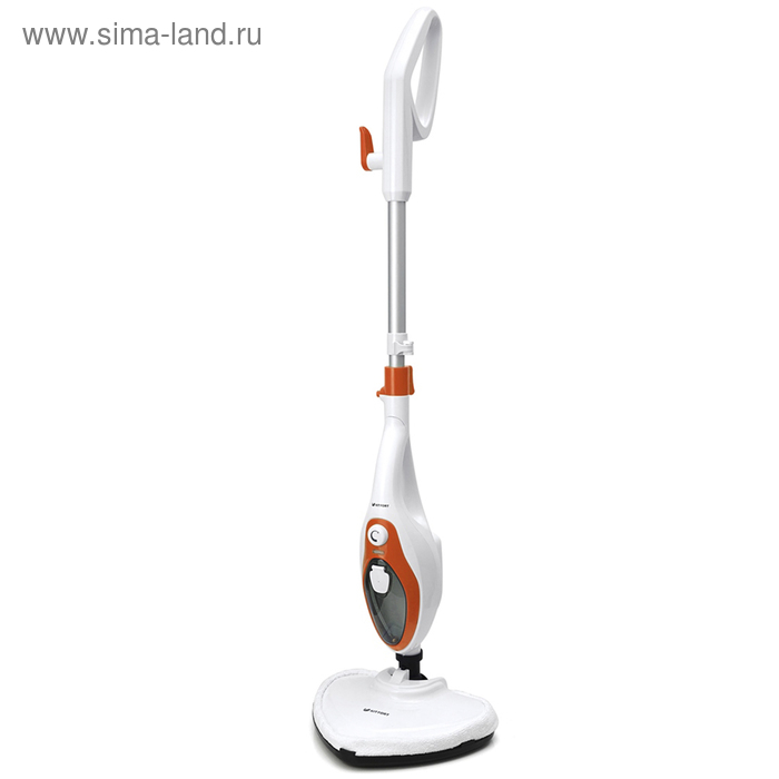 Паровая швабра Kitfort KT-1004-3, 1500 Вт, 350 мл, шнур 4.8 м, бело-оранжевая Паровая швабра Kitfort KT-1004-3, 1500 Вт, 350 мл, шнур 4.8 м, бело-оранжевая