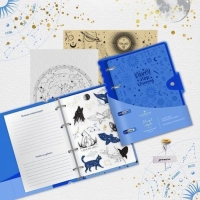 Тетрадь на кольцах А5 120 листов в клетку LOREX "NEON. BLUE", со сменным блоком, пластиковая обложка, с наклейками Тетрадь на кольцах А5 120 листов в клетку LOREX "NEON. BLUE", со сменным блоком, пластиковая обложка, с наклейками