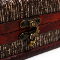 Шкатулка дерево сундучок "Ромбы плетёнка" 8,5х12х8,5 см