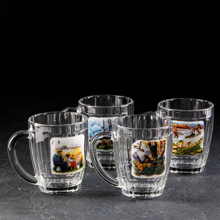 Пивная кружка &laquo;Охота-рыбалка&raquo;, 500 мл, рисунок МИКС