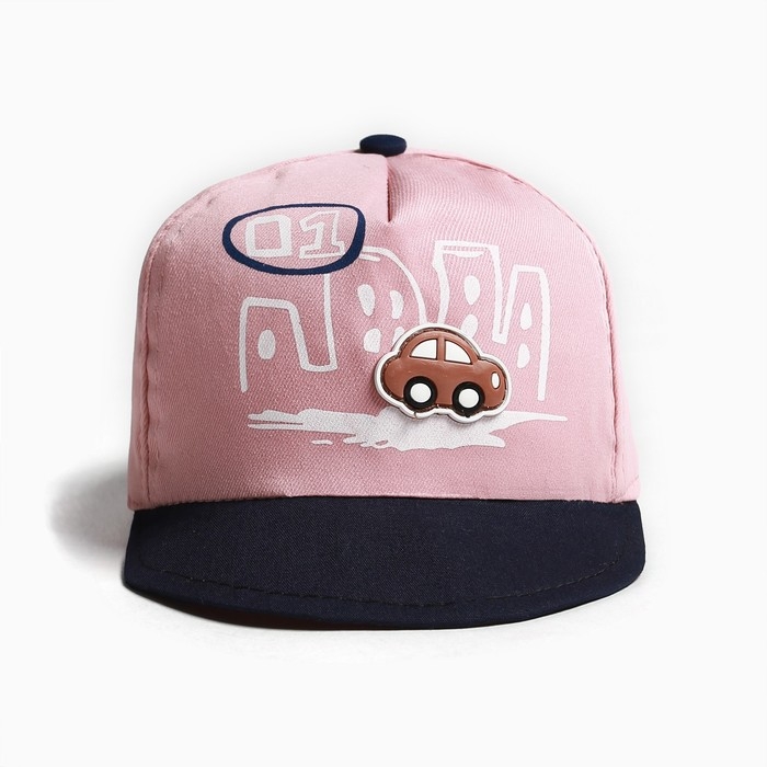Кепка детская MINAKU "Машинка" розовый, р-р 48-50