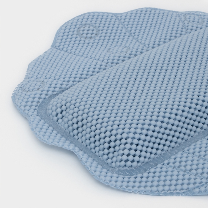 Набор для ванны с присосками &laquo;Лотос&raquo;, коврик 43&times;90 см, подушка 33&times;33 см, цвет синий