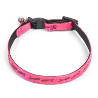 Ошейник кошачий со светоотражающим покрытием "Рыбки", 30 х 1 см, розовый