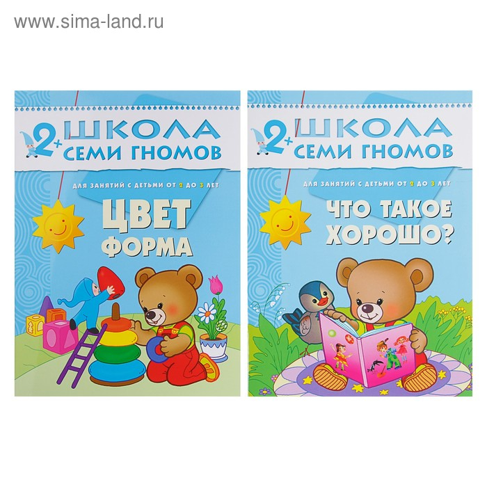 Полный годовой курс от 2 до 3 лет. 12 книг с картонной вкладкой. Денисова Д.