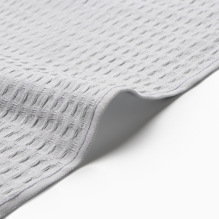 Набор кух.полотенец "Доляна" серый 35х60см-3шт., 100% хл, вафля, 220 гр/м2