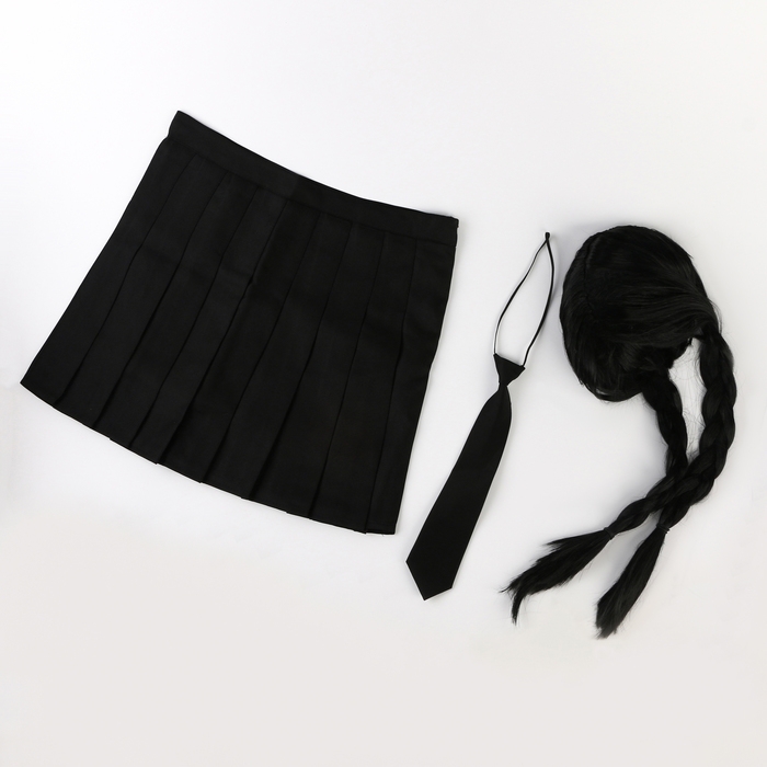 Карнавальный набор «Готическая девчонка», р. XXS, парик, юбка, галстук Карнавальный набор «Готическая девчонка», р. XXS, парик, юбка, галстук