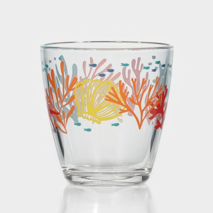 Стакан низкий стеклянный &laquo;Кораллы&raquo;, 250 мл