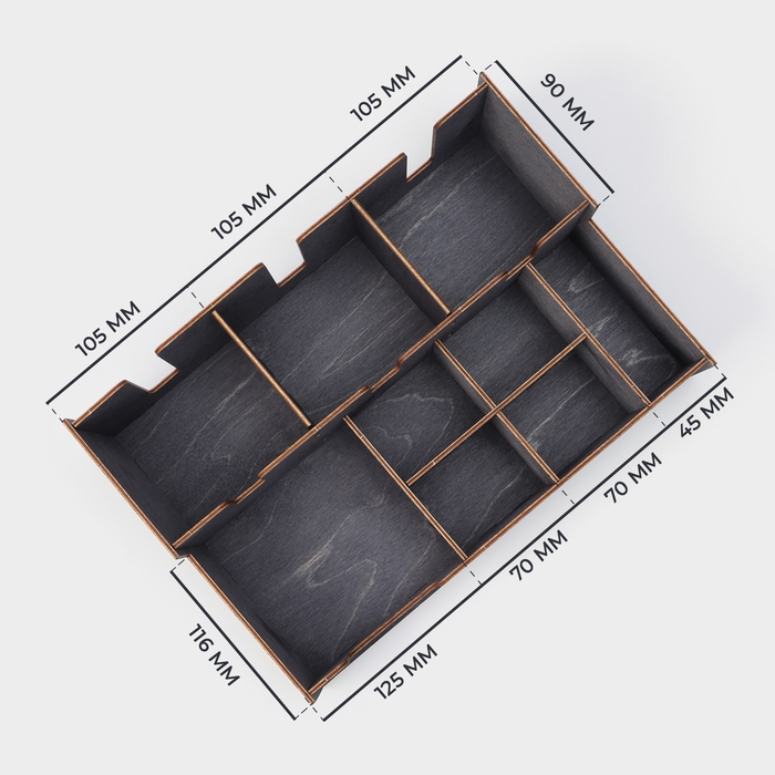 Подставка - органайзер деревянный барный Доляна, под стаканы, крышки, трубочки, салфетки, 40&times;25&times;15 см