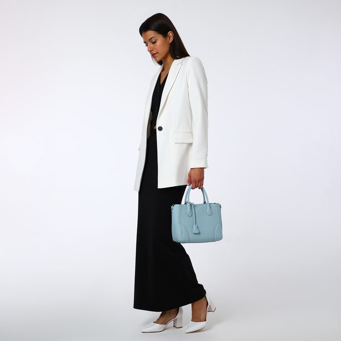 Сумка женская на молнии, TEXTURA, маленький размер, цвет голубой