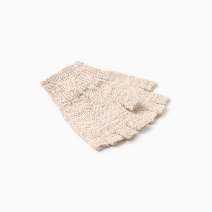 Перчатки (митенки) женские, цвет бежевый, 18 Перчатки (митенки) женские, цвет бежевый, 18