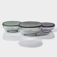 Набор стеклянных салатников с крышкой Lav &laquo;Токио&raquo;, 2,6/1,5/0,8 л, 3 шт