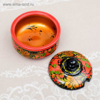 Сахарница &laquo;Ягодка&raquo; на ножке, 12&times;9 см, хохлома