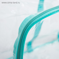 Сумка в роддом с косметичкой «Перья», набор 2 шт., 50х31/36х25, цвет прозрачный/бирюза, Mum&Baby Сумка в роддом с косметичкой «Перья», набор 2 шт., 50х31/36х25, цвет прозрачный/бирюза, Mum&Baby