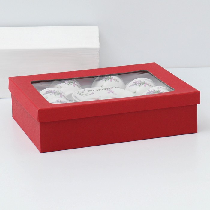 Сервиз фарфоровый кофейный Доляна &laquo;Лаванда&raquo;, 12 предметов: 6 чашек 80 мл, 6 блюдец d=11,5 см, цвет белый