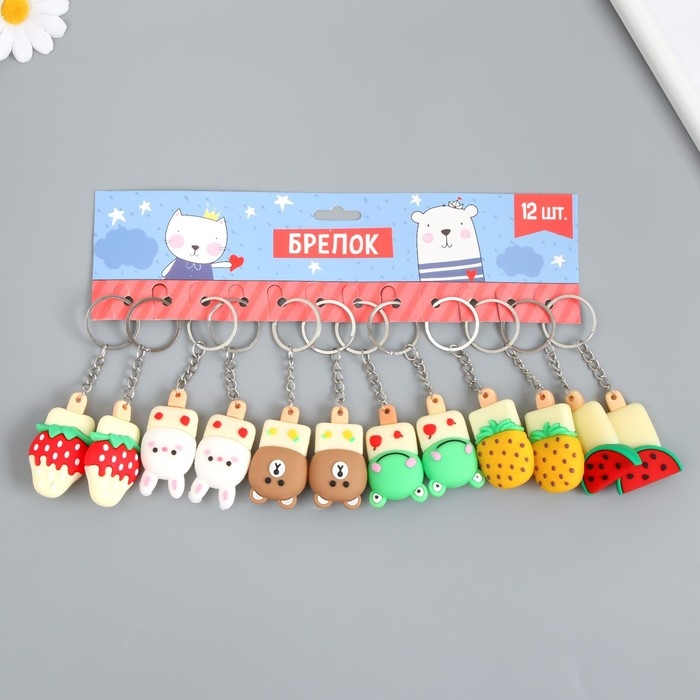 Брелок резина Брелок резина "Фруктовое эскимо" МИКС 5,7х3,3х2 см