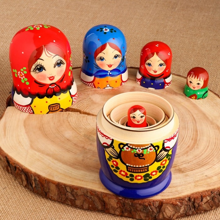 Мартешка Мартешка "Чаепитие" 18см, 5 кукольная, ручная роспись