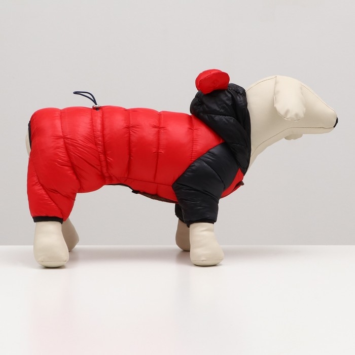 Комбинезон Комбинезон "Медвежонок", размер 14 (ДС 32 см, ОГ 42 см, ОШ 31 см), чёрно-красный