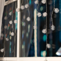 Гирлянда &laquo;Бахрома&raquo; 1.8 &times; 0.5 м с насадками &laquo;Ёжики&raquo;, IP20, прозрачная нить, 48 LED, свечение мульти (RG/RB), мигание, 220 В