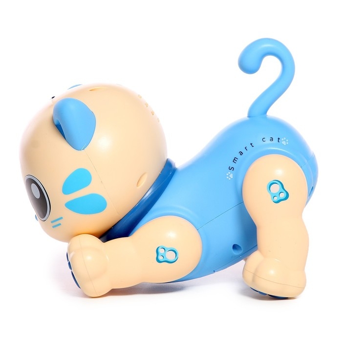 Робот кот &laquo;Пультовод&raquo; ZHORYA, на пульте управления, интерактивный: сенсорный, звук, свет, на батарейках, на русском языке, синий