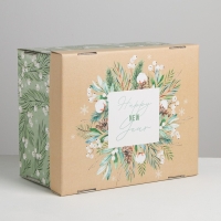 Коробка подарочная новогодняя складная «Тепла и уюта», 31,2 х 25,6 х 16,1 см, Новый год Коробка подарочная новогодняя складная «Тепла и уюта», 31,2 х 25,6 х 16,1 см, Новый год