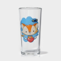 Набор стаканов «Верные друзья», стеклянный, 230 мл, 6 шт, рисунок микс Набор стаканов «Верные друзья», стеклянный, 230 мл, 6 шт, рисунок микс