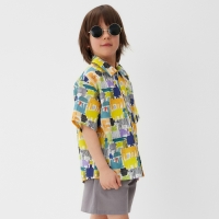 Рубашка для мальчика KAFTAN "Звери", р.34 (122-128) Рубашка для мальчика KAFTAN "Звери", р.34 (122-128)