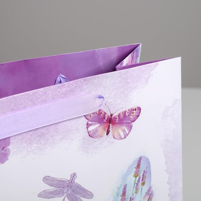 Пакет подарочный ламинированный квадратный, упаковка, &laquo;Лавандовая легкость&raquo;, 30 х 30 х 12 см