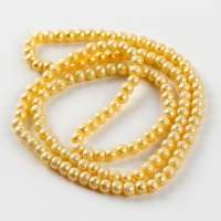 Бусины из стекла, набор 140 шт., размер 1 шт. &mdash; 6 мм, цвет жёлтый