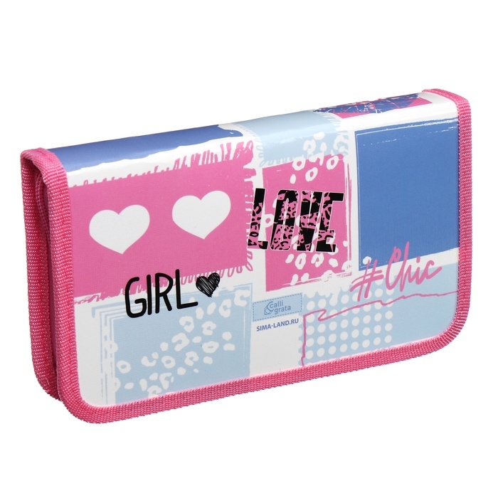 Пенал 1 секция 115 х 205 х 30 мм, Calligrata Пенал 1 секция 115 х 205 х 30 мм, Calligrata "Nice", ламинированный картон