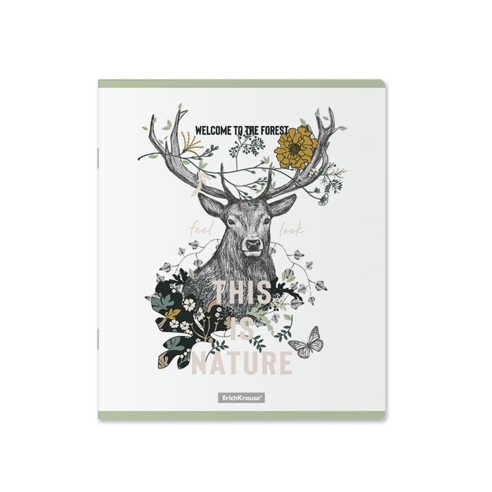 Тетрадь 48 листов в клетку, ErichKrause Natural Life, обложка мелованный картон, матовая ламинация, блок офсет 100% белизна, МИКС (1 вид в спайке) Тетрадь 48 листов в клетку, ErichKrause Natural Life, обложка мелованный картон, матовая ламинация, блок офсет 100% белизна, МИКС (1 вид в спайке)