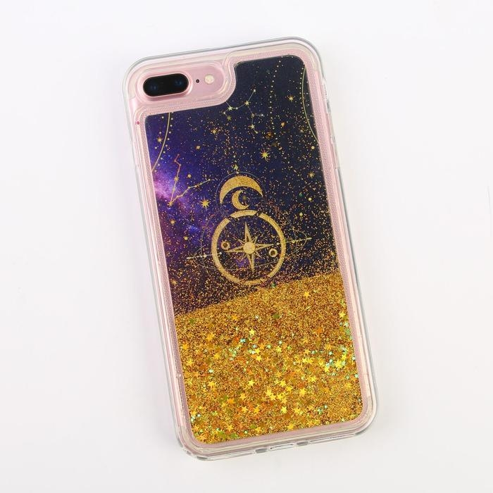 Чехол на телефон iPhone 7/8 PLUS с блёстками внутри Stars , 7,7 &times; 15,8 см