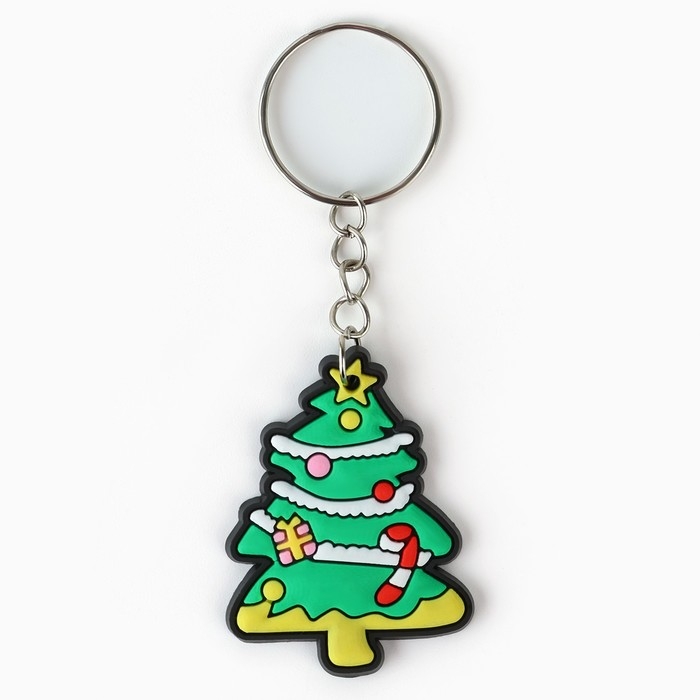 Брелок новогодний, для ключей, резиновый «Рождественская ёлка» 3 х 10,5 см Брелок новогодний, для ключей, резиновый «Рождественская ёлка» 3 х 10,5 см